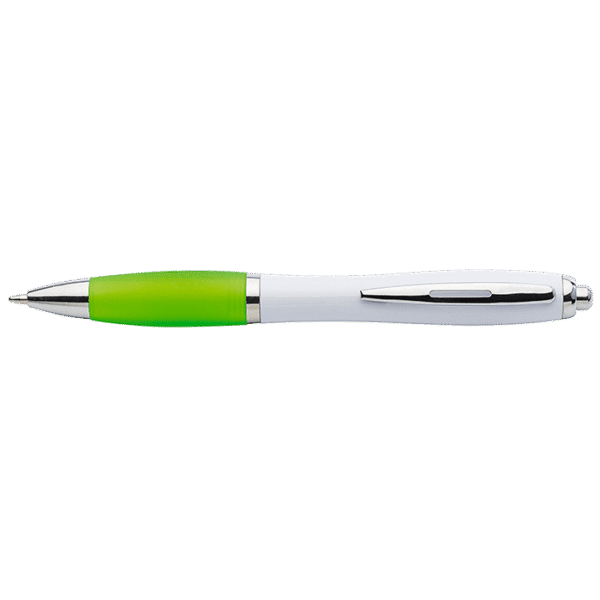White Barrel Curved Design Ballpoint Pen