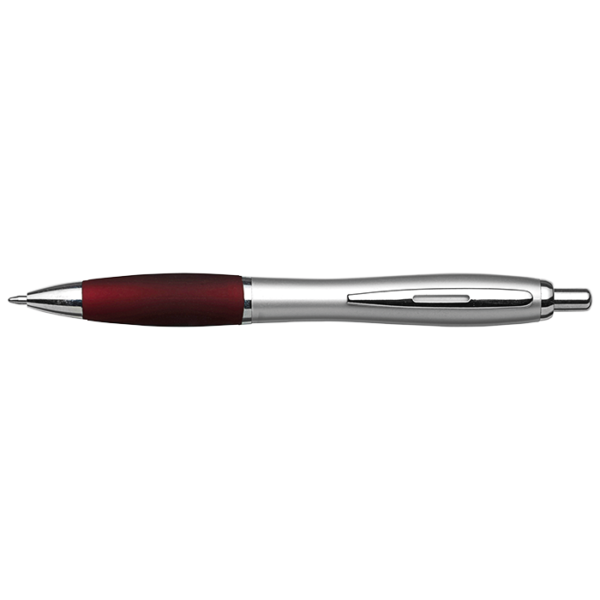 Silver Barrel Curved Design Black Ink Pen