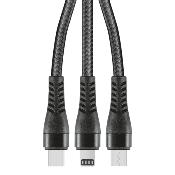 1.2m 3-In-1 Charger Cable Allum alloy and Braiding