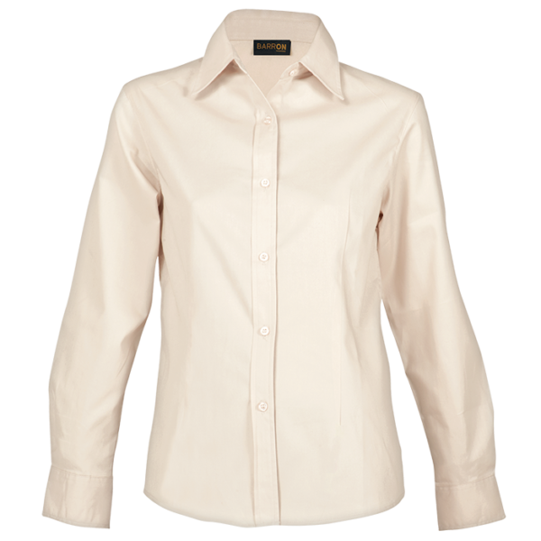 Brushed Cotton Twill Blouse Long Sleeve Ladies