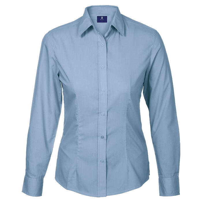 Basic Poly Cotton Blouse Long Sleeve Ladies