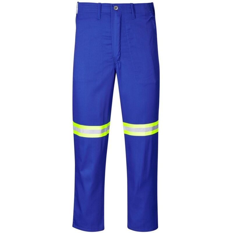 Trade Polycotton Pants – Reflective Legs – Yellow Tape – Royal Blue