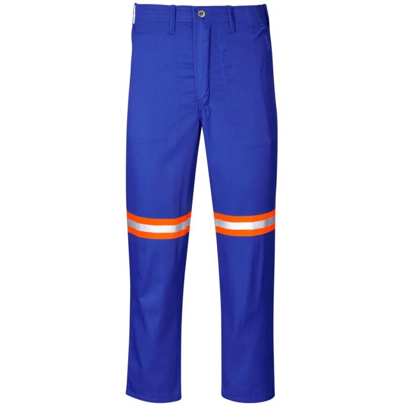 Trade Polycotton Pants – Reflective Legs – Orange Tape – Royal Blue