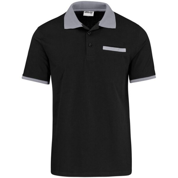 Mens Caliber Golf Shirt – Black Grey