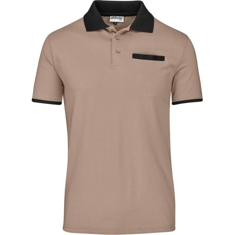 Mens Caliber Golf Shirt – Stone
