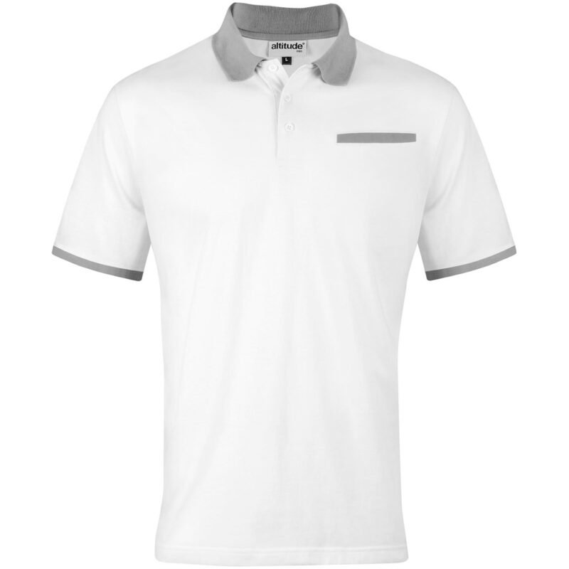 Mens Caliber Golf Shirt – White