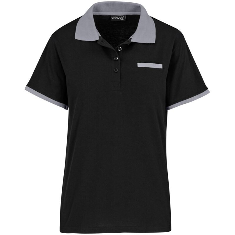 Ladies Caliber Golf Shirt – Black Grey