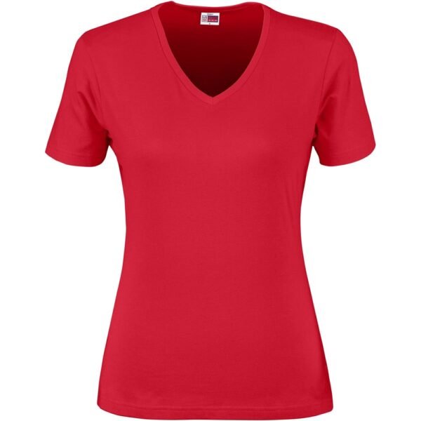 Ladies Super Club 165 V-Neck T-Shirt – Red