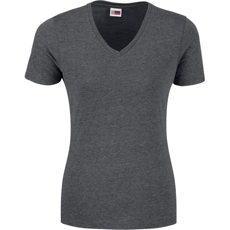 Ladies Michigan Melange V-Neck T-Shirt – Dark Grey