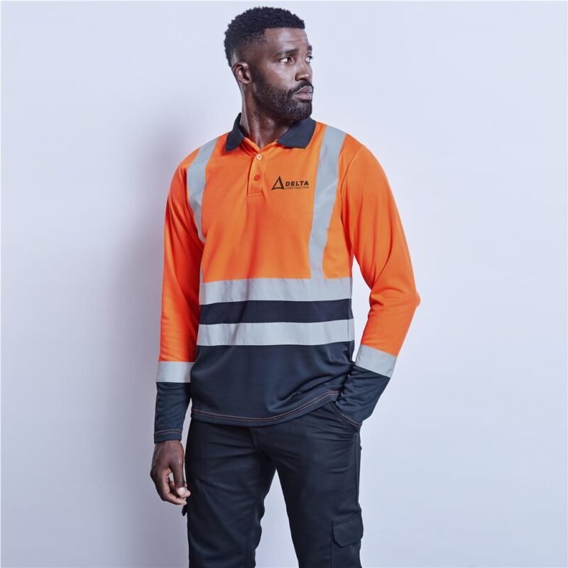 Long Sleeve Surveyor Two-Tone Hi-Viz Golf Shirt