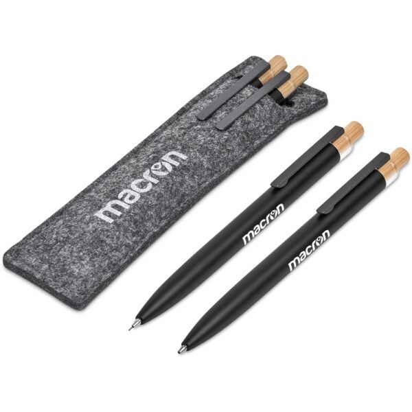 Okiyo Mimo Recycled Aluminum Ball Pen & Pencil Set – Black