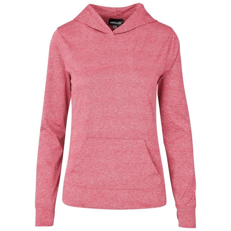 Ladies Fitness Lightweight Hooded Sweater – Red