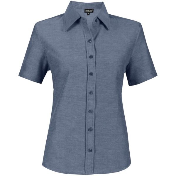 Ladies Short Sleeve Oxford Shirt – Navy
