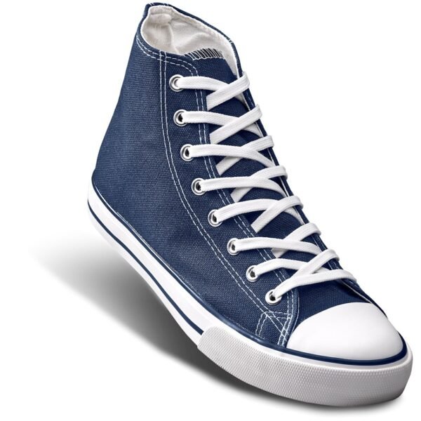 Unisex Retro High Top Canvas Sneaker – Navy