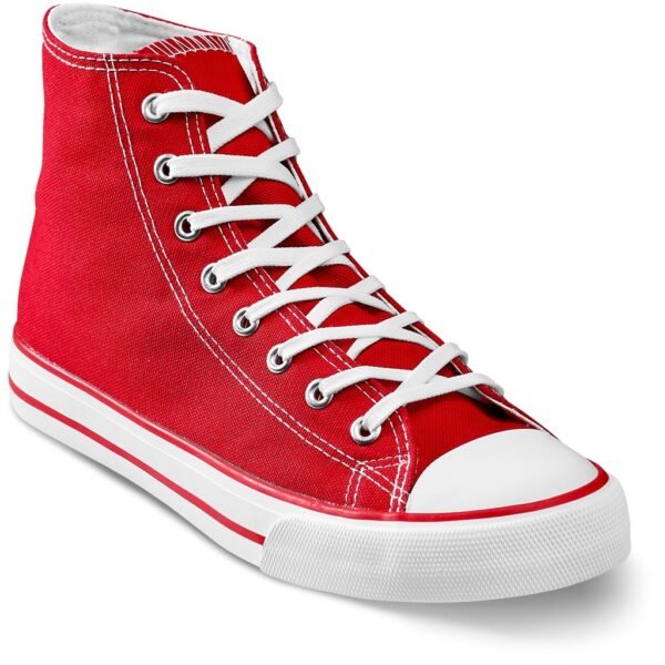 Unisex Retro High Top Canvas Sneaker – Red