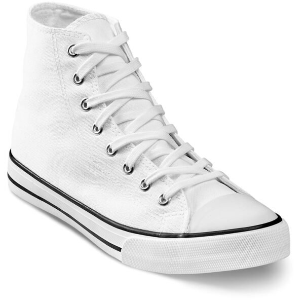 Unisex Retro High Top Canvas Sneaker – White