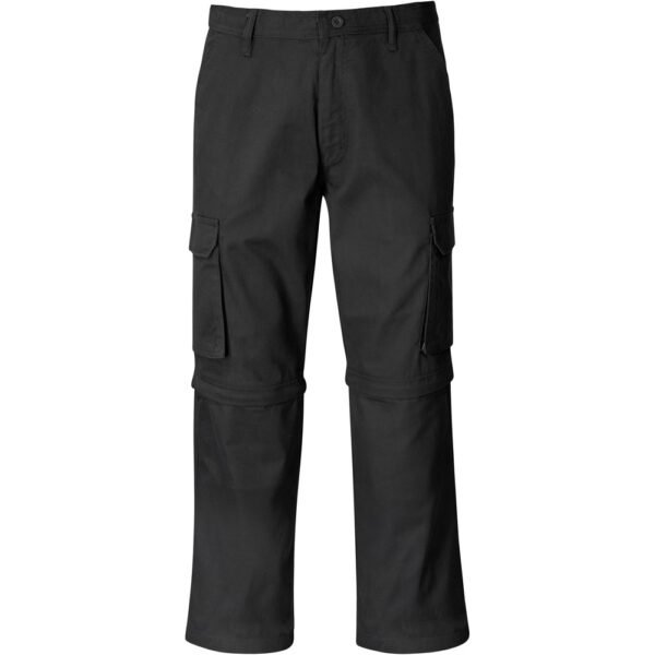 Mens Cargo Zip Off Pants – Black