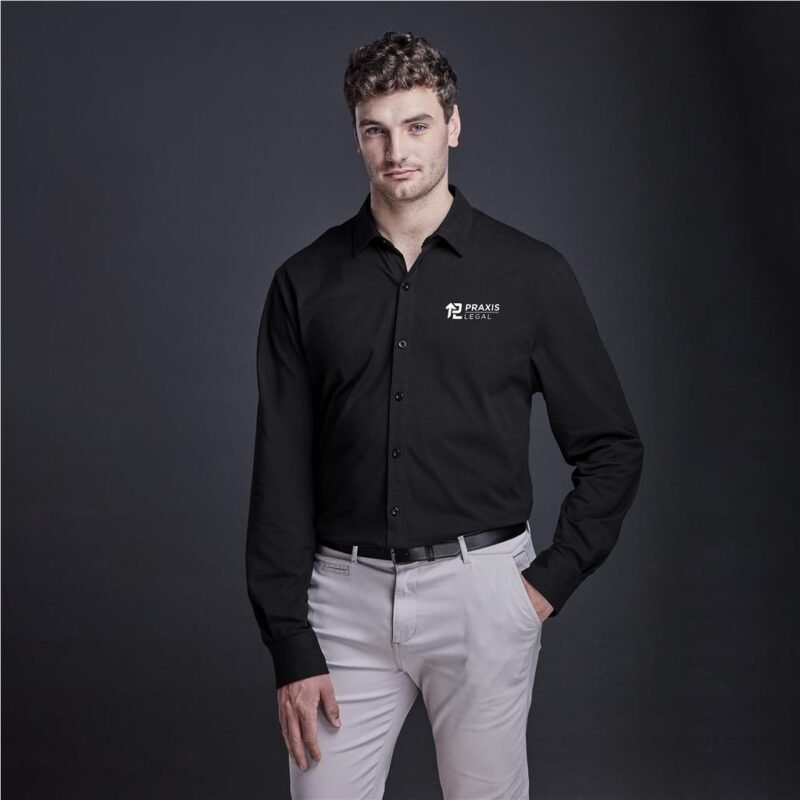 Mens Long Sleeve Alex Varga Cronus Knitted Shirt