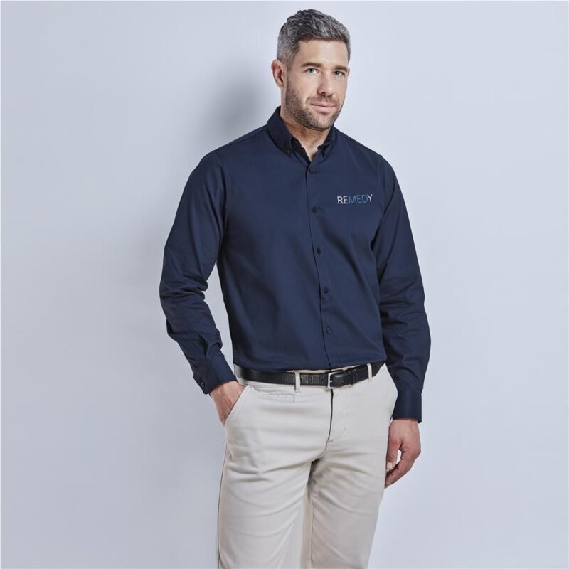 Mens Long Sleeve Brushed Cotton Twill Moderna Shirt