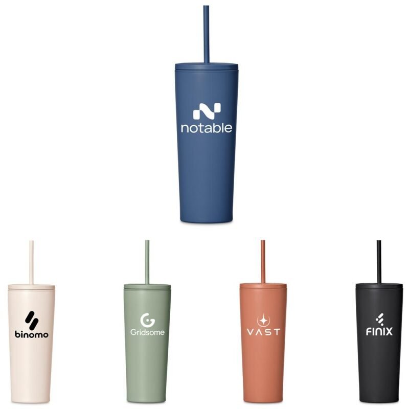 Kooshty Concorde Stainless Steel & Plastic Double-Wall Tumbler & Straw – 720ml